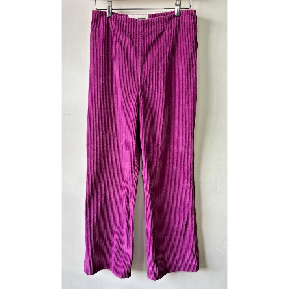 Mara Hoffman Lucy Purple Soft Corduroy Wide-Leg Pants Women 8 USA Organic Cotton